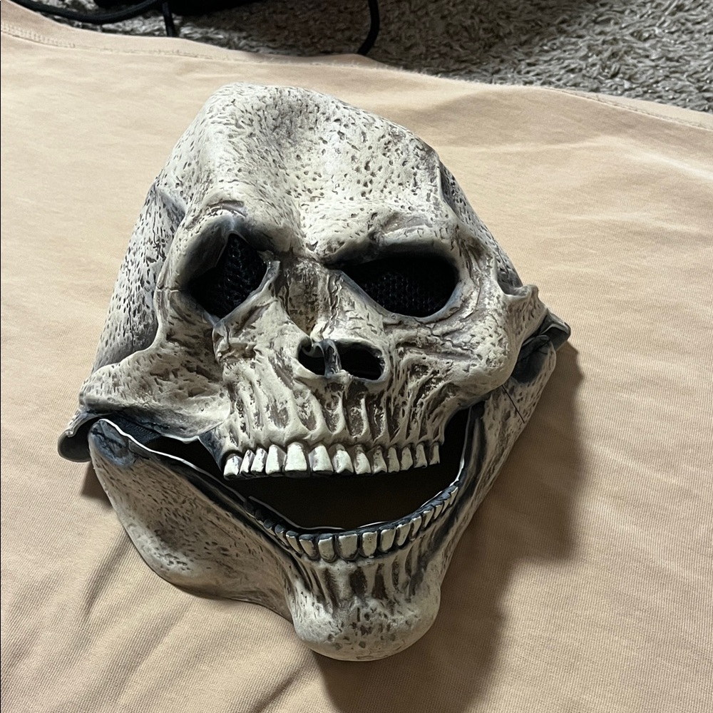 Gray Skull Decorative Mask - Bone-Style Home Accent